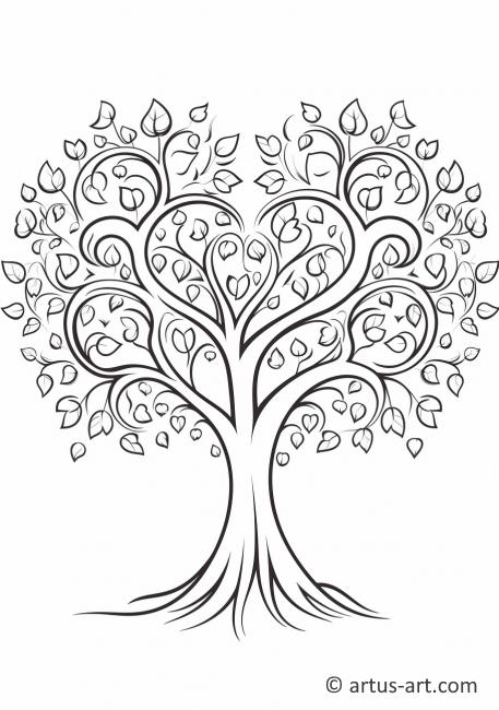 Love Tree Coloring Page